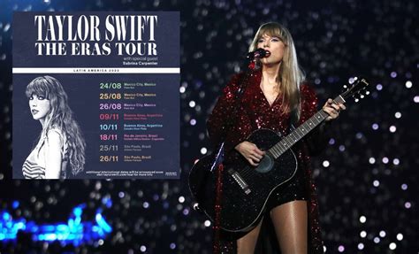 Mexico is the next stop on Taylor Swift's 'Eras Tour' schedule. Skip to Article. Set weather. Back To Main Menu Close. ... (Thursday, August 24) Foro Sol - Mexico City, MX: Tickets start at $699 USD